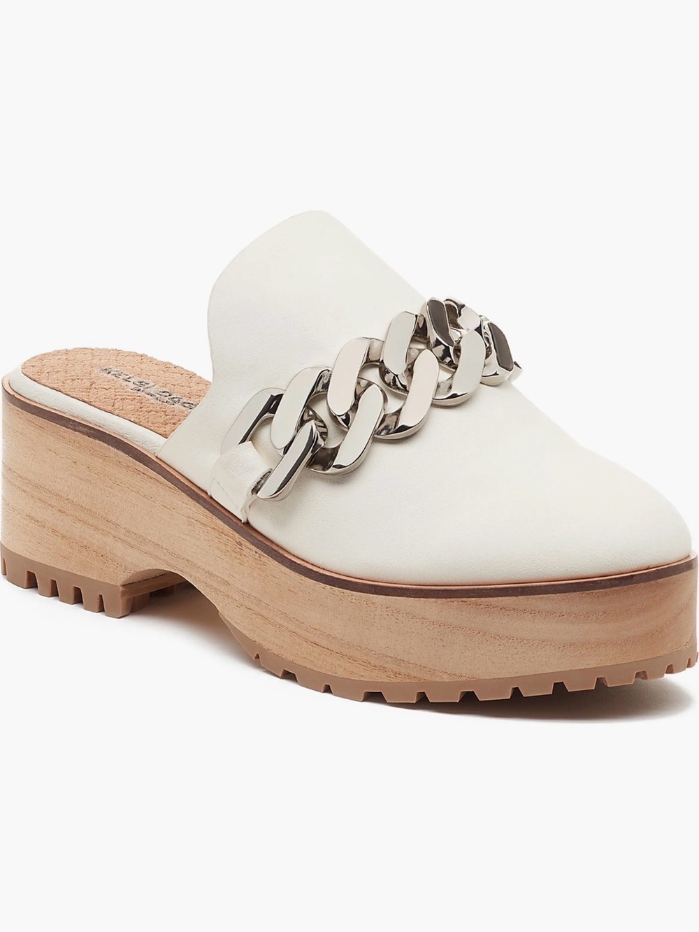 Kelsi Dagger Brooklyn Weather Platform Clog Coconut White Size 10 Chain Detail